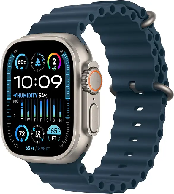Apple Watch Ultra 2 [GPS + Cellular 49mm] Smartwatch with Rugged Titanium Case & Blue - B0CHWZ5VVM
