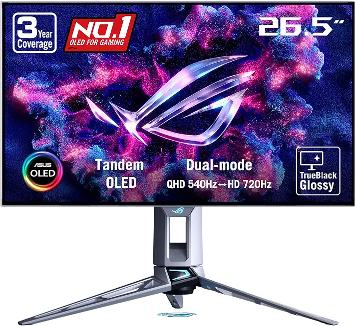 ASUS ROG PG27AQWP-W 27 Inch 1440p 540Hz Tandem OLED Gaming Monitor - B0FX8FD62M