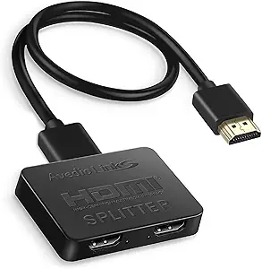 avedio links 4K HDMI Splitter 1 in 2 Out with 4 Ft HDMI Cable, Mirror - B0732MD43P