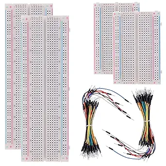 BOJACK 3 Values 130 Pcs Solderless Breadboard 4 Pcs 830 Tie Points & 400 Tie - B08Y59P6D1