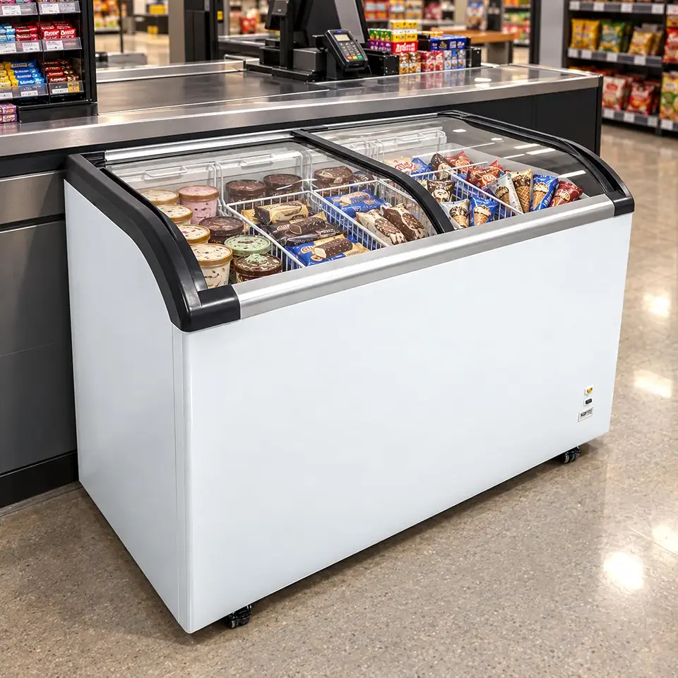Commercial Display Freezer,Chest Freezer Convertible -9.4°F to 5°F - B0HL7GT81W