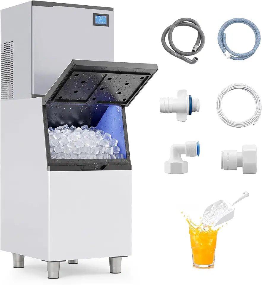 Commercial Ice Maker Machine 350LBS/24H, 250LBS Bin - B0H6TWF3G4