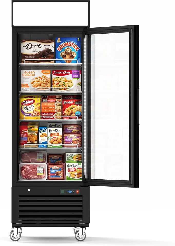 Coolski 27W’’ Commercial Display Freezer, Merchandiser Freezer, ETL&DOE - B0HHS7HV9R