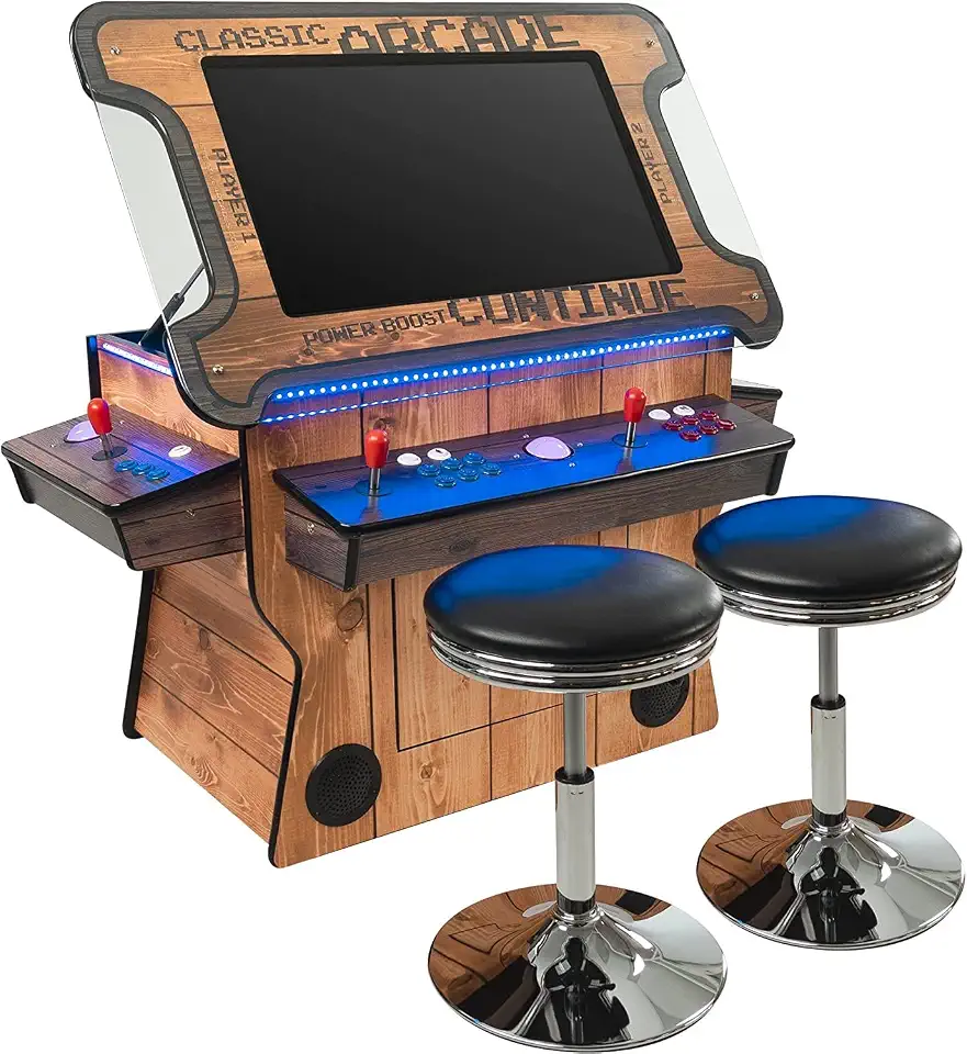 Creative Arcades Full Size Commercial Grade Cocktail Arcade Machine w/Lifting Screen | Trackball | Three-Sided - B09J1SXHJQ