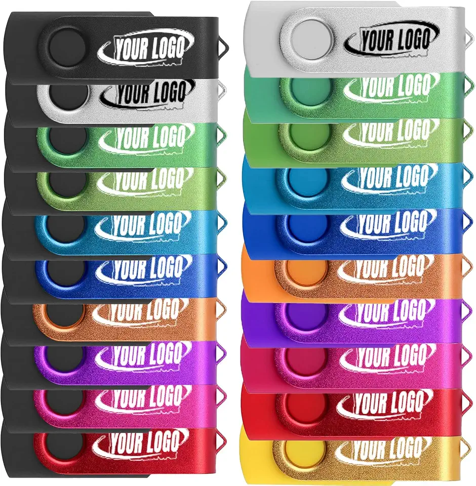 Custom Flash Drive 64GB 1000 Pack, Personalized USB 2.0 Bulk Thumb Drives - B0GXJ6T9JC
