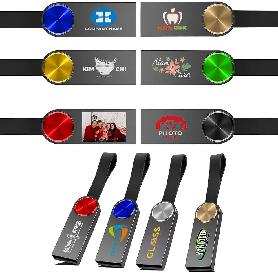 Custom USB Flash Drives 64GB Bulk 1000 Pack Personalized Metal USB 2.0 Thumb Drives with - B0FKB5B3XX