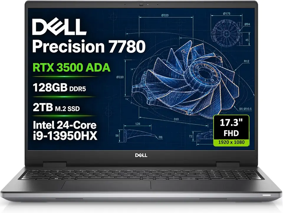Dell Precision 7780 Laptop, NVIDIA RTX 3500 Ada 12GB, i9-13950HX, 128GB RAM - B0H6M8PZKC