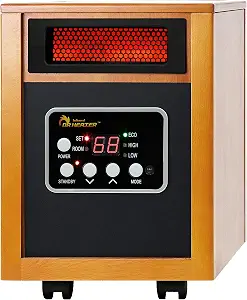 Dr Infrared Heater DR-968 Portable Space Heater, 1500-Watt, Cherry - B002QZ11J6