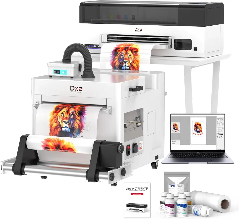 DXZ i3200 14" A3 DTF Printer with Laptop, Industrial High-Speed DTF Printing Machine, A3 Print - B0HFCK8L1W