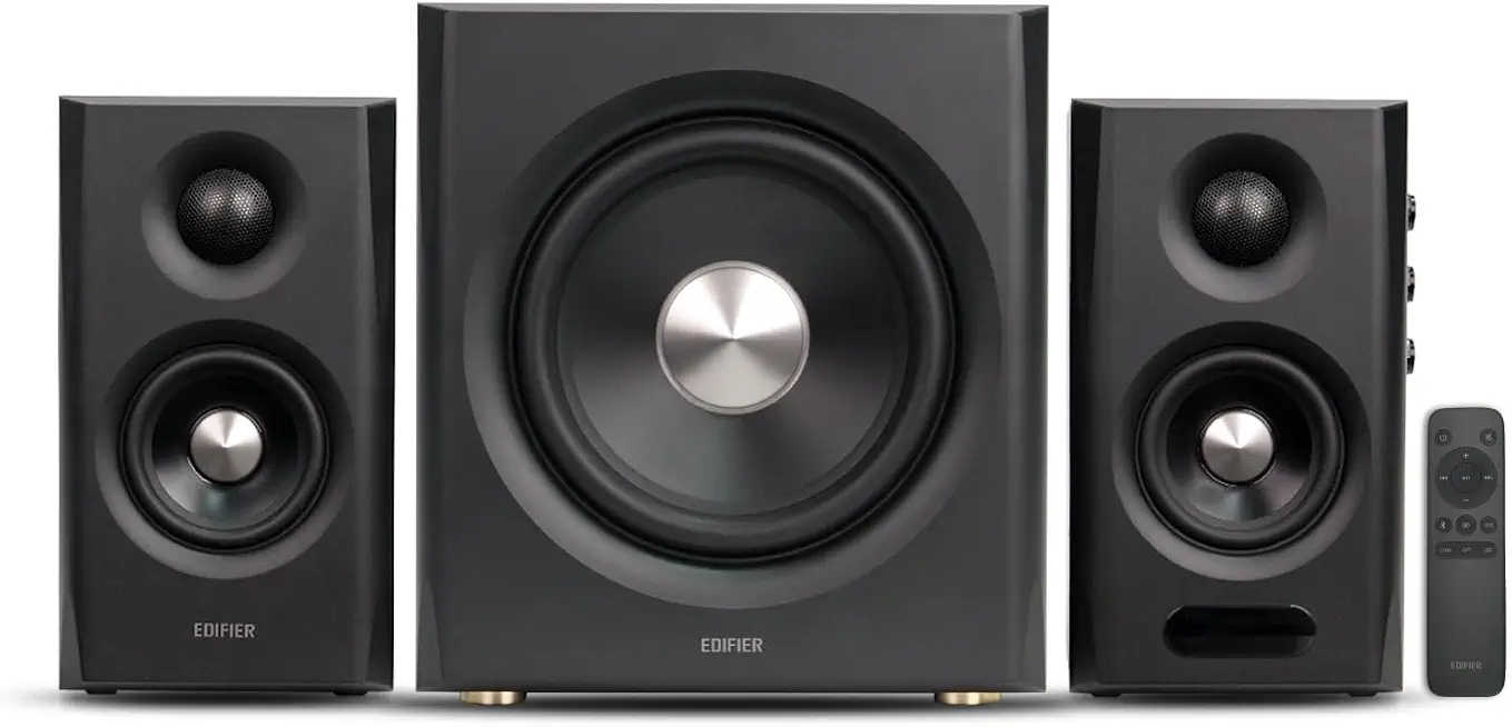 Edifier S355DB 2.1 Powered Bookshelf Speakers, 150W Hi-Res Audio, Black - B0G7H5D2NC