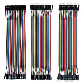 ELEGOO 120pcs Multicolored Dupont Wire M-F, M-M, F-F for Breadboard Jumper - B01EV70C78