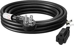 FIRMERST 1875W 10ft Flat Plug Extension Cord 14 AWG Black 15A - B071HKXP94