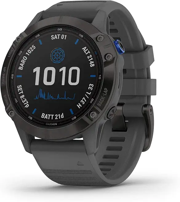 Garmin Fenix 6 Pro Solar (GPS,1.4 inches) Solar-Powered Multisport, Advanced Training Features and Data, Black - B08NPVC87P