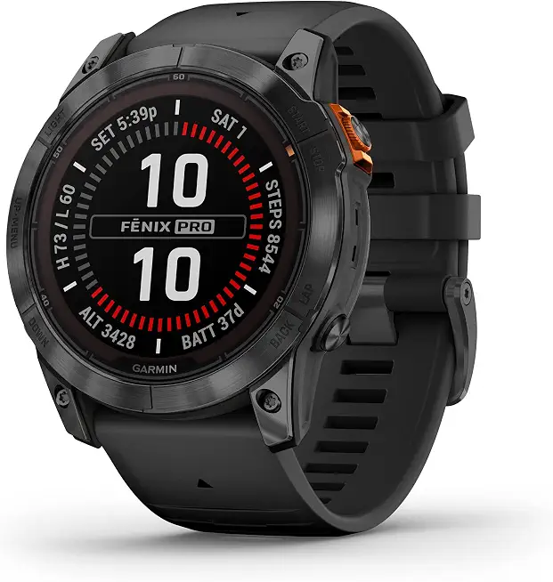 Garmin fēnix 7X Pro Solar, Multisport GPS Smartwatch, Built-in Flashlight, Solar Charging Capability, Black - B0BYFC6GBQ