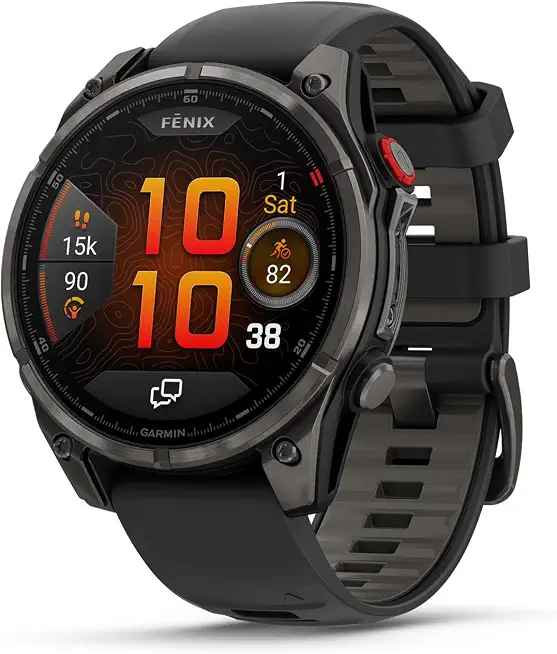 Garmin fēnix® 8 Pro, 51mm, Sapphire, DLC Titanium, Black/Pebble Gray - B0FPMK7KYX