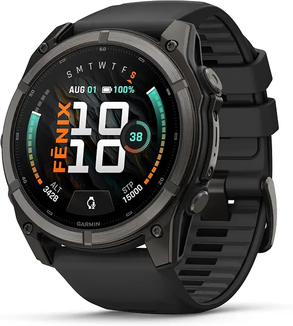 Garmin fēnix® 9, DLC Titanium, 51mm, Carbon Gray/Black - B0HGCBS165