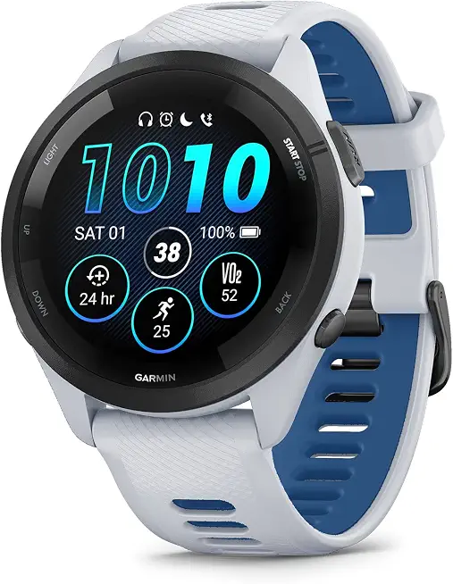 Garmin Forerunner 265 Running Smartwatch, Colorful AMOLED Display, Training Metrics and Recovery Insights, Whitestone and - B0CS4TDRBY