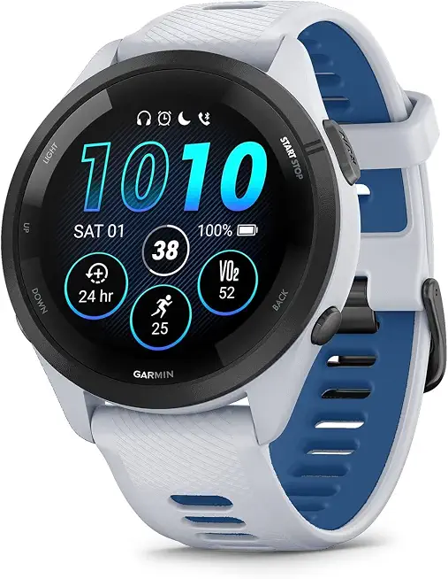 Garmin Forerunner 265 Running Smartwatch, Colorful AMOLED Display, Training Metrics and Recovery Insights, Whitestone and - B0DVQG71MF