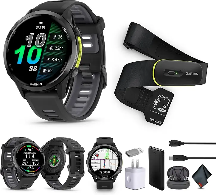 Garmin Forerunner 970 Smartwatch (Carbon Gray) + Access 600 M-XL Bundle - B0F9HP21KR