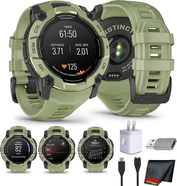 Garmin Instinct 3-50 mm, Rugged Outdoor GPS Smartwatch, 24 Day Battery, AMOLED Display, Built-in Flashlight, - B0GW1DRL29