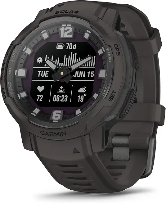 Garmin Instinct® Crossover Solar, Hybrid Smartwatch, 45mm, Graphite - B0BHTV7MCG