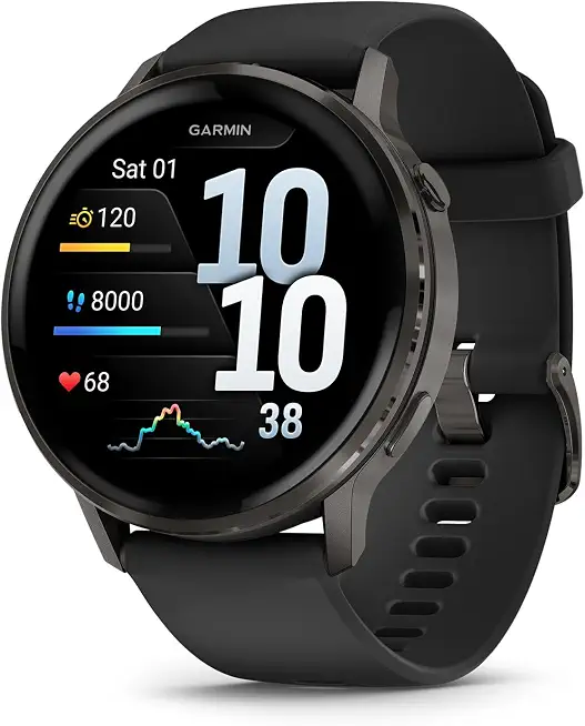 Garmin Venu® 4, Advanced Fitness Smartwatch, 45mm, Black Silicone - B0FRG18TLS