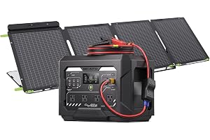GEYOTO Portable Power Station with 200W Solar Panel and Automobile Charging Cable - B0HN4Z626J