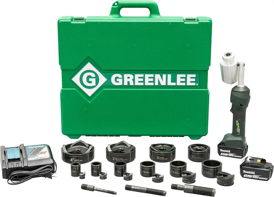 Greenlee LS100X11SB4 Intelli-PUNCH 11-Ton Battery-Hydraulic Knockout Punch Kit with Slug-Buster, 1/2" - 4" - B01MY329B3
