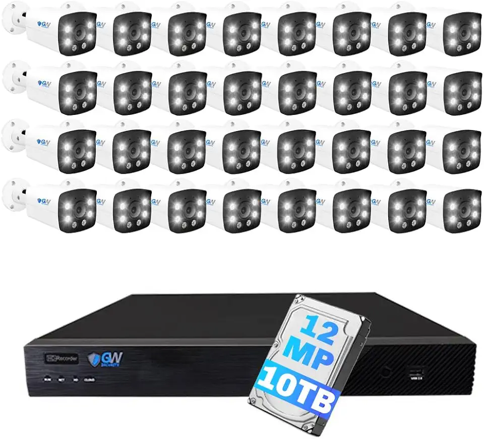 GW Security 32 Channel 12MP 6K Face Recognition PoE Security Camera System - B097CT8T4Z