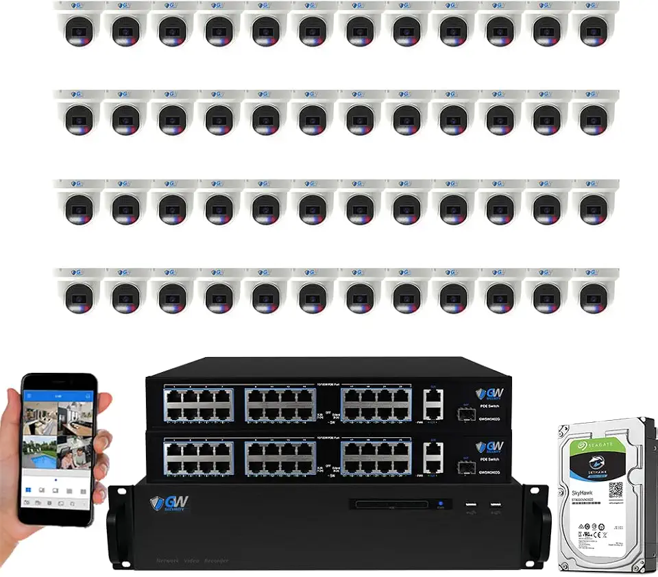 GW Security 64 Channel 12MP NVR UltraHD License Plate/Face Recognition NDAA & TAA Compliant Security - B0H3XNRQBQ