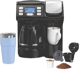 Hamilton Beach FlexBrew Trio 2-Way Coffee Maker, Compatible with K-Cup Pods or Grounds, Combo, Single - B095HZYNFM