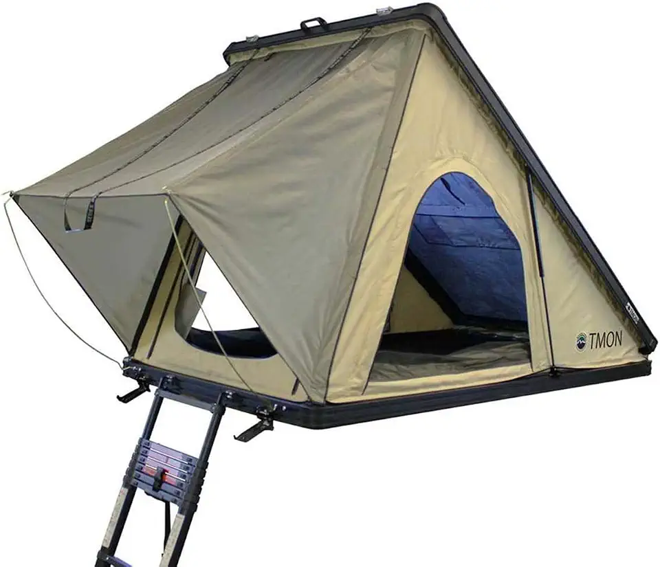 Hard Shell Rooftop Tent, 2-Person - Overland Vehicle Systems LD TMON - Aluminum Clamshell - B0CVMJJ3G8
