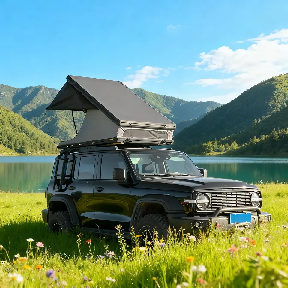 Hardshell Rooftop Tent, Car Roof Tent for Camping, Jeep, SUV, Van, with Aluminum Alloy Shell, - B0F9YCGGSG