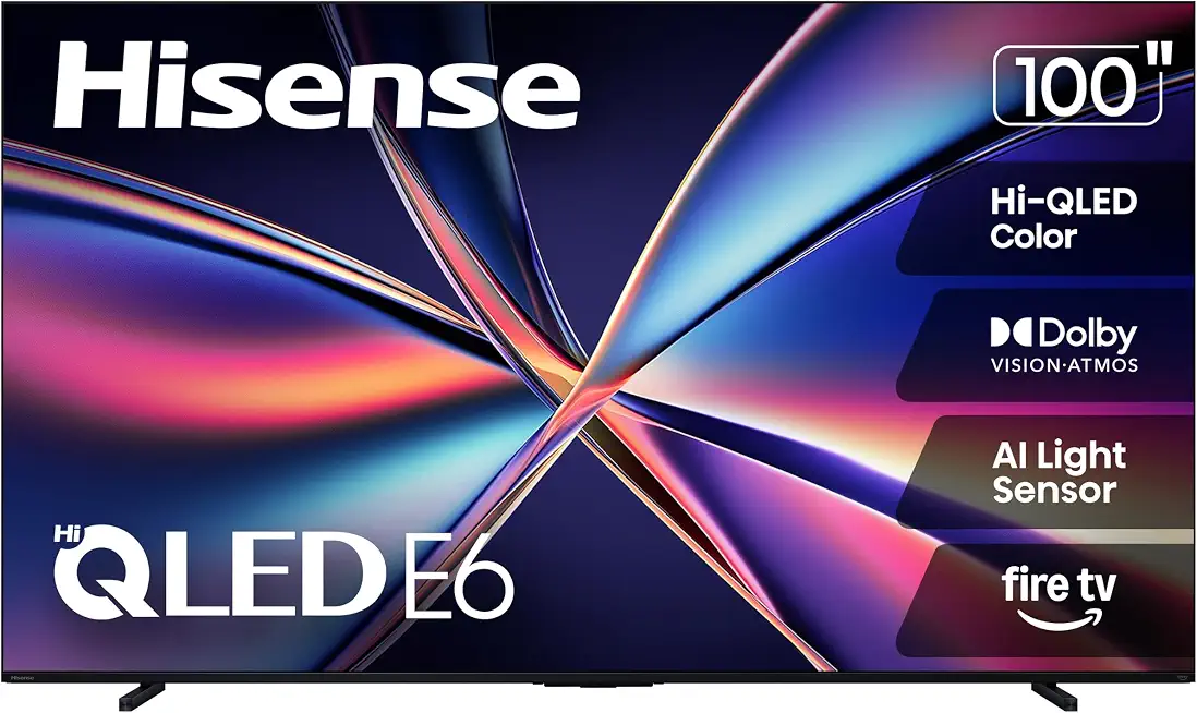 Hisense 100" Class E6 Series QLED 4K UHD Smart Fire TV (100E6QF, 2025 Model) - - B0FHM6B1ZS