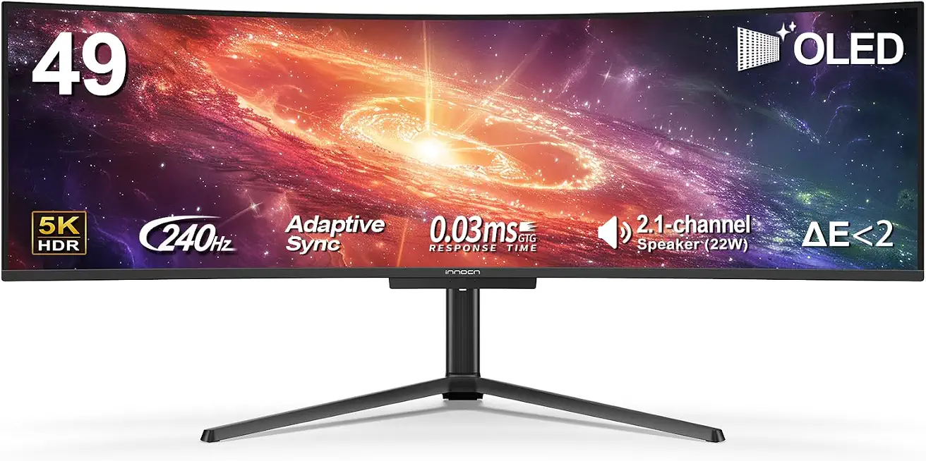 INNOCN 49" 5K2K 240Hz QD-OLED Curved Gaming Monitor, 0.03ms, USB C - 49Q1S - B0CQ4LN1VC