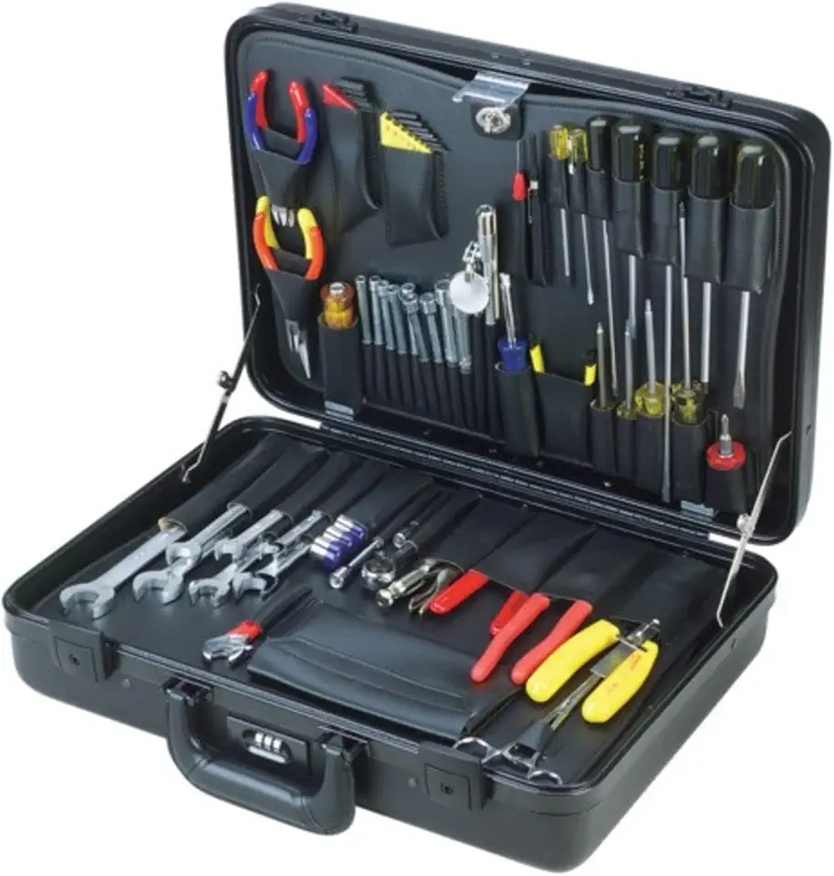 Jensen Tools JTK-32S Electronic Equipment Installation & Service Kit in Slimline Poly Attache Case - B00JFK078Q