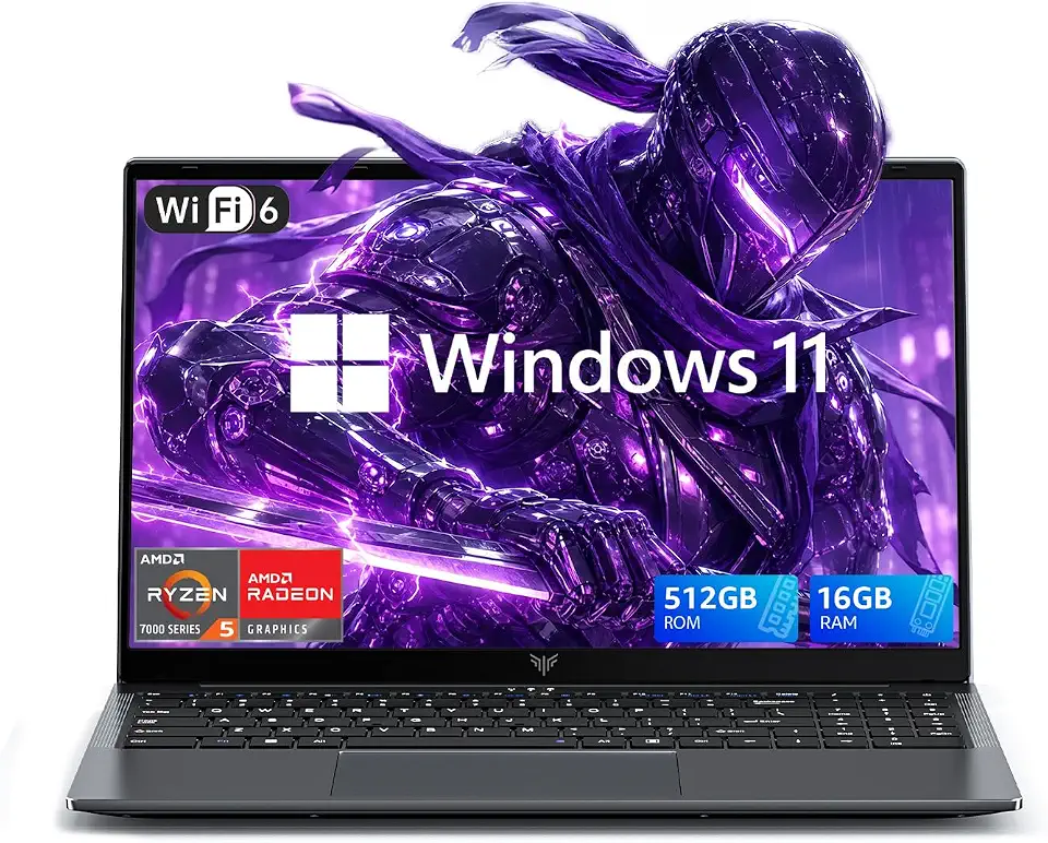 KAIGERR 18.5 Inch Light Gaming Laptop, ΑΜD Ryzen 7430U, 16GB RAM 512GB SSD - B0HKMK2PVP