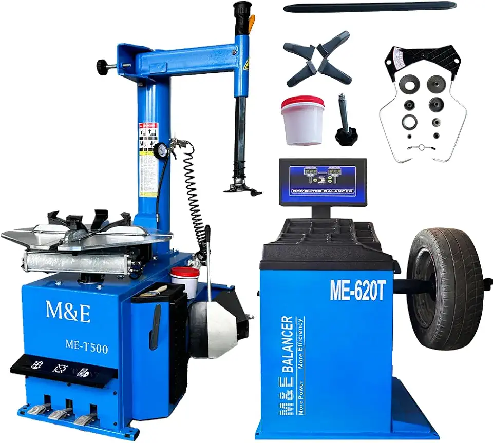 KATOOL ME-T500 2.0HP Tire Changer Machine with 24”Turn Table and ME-B620 Wheel Balancer Machine Tire - B0D3TDWN5P