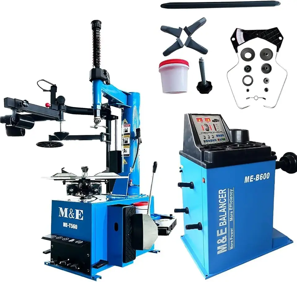 KATOOL ME Tire Changer and Balancer Machine Combo Bead Blaster+Assist Arm Tire Changer Machine Wheel - B0FJM4KKLP