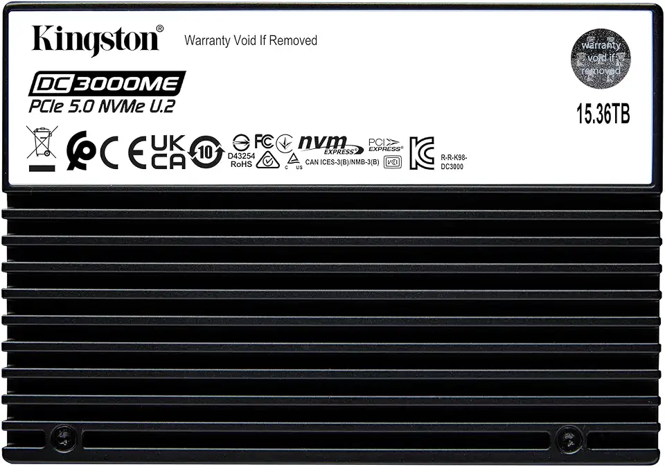 Kingston Enterprise 15.36TB DC3000ME | TCG Opal U.2 PCIe 5.0 NVMe SSD | SEDC3000ME/15T3 - B0DZ2Q8273