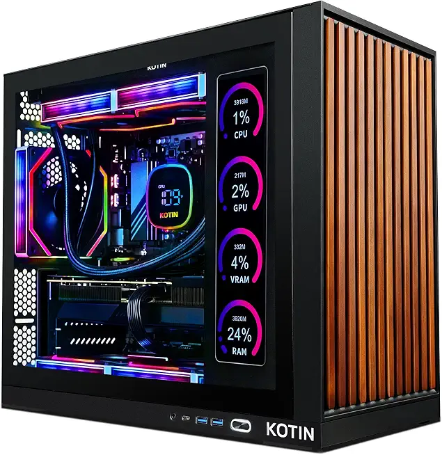 KOTIN Gaming PC Desktop, Ryzen 7 9800X3D, RTX 5070 12GB, 32GB DDR5, 1TB SSD - B0H55PPW4K