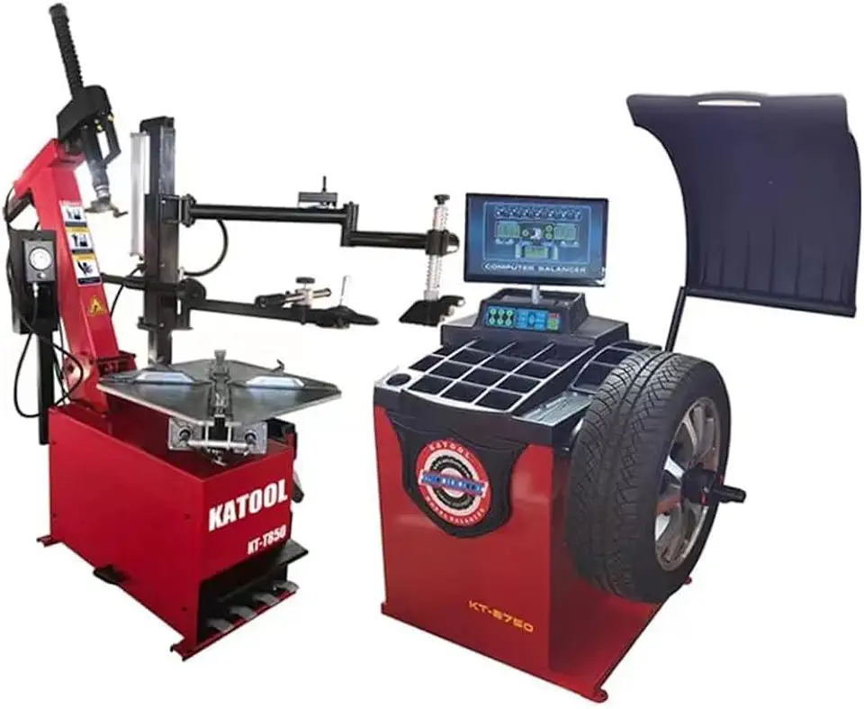KT-T850 Tire Changer 2.0HP Bead Blaster and KT-B750 Wheel Balancer Combo Machine Automatic Measurement Ruler - B0F3WS7SLJ