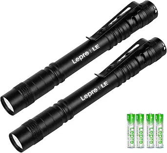 LE LED Pen Flashlights, Lightweight, Mini, Waterproof Pocket Flashlight with Clip, 2 Pack Small Flashlights - B07Y1Z6X9W