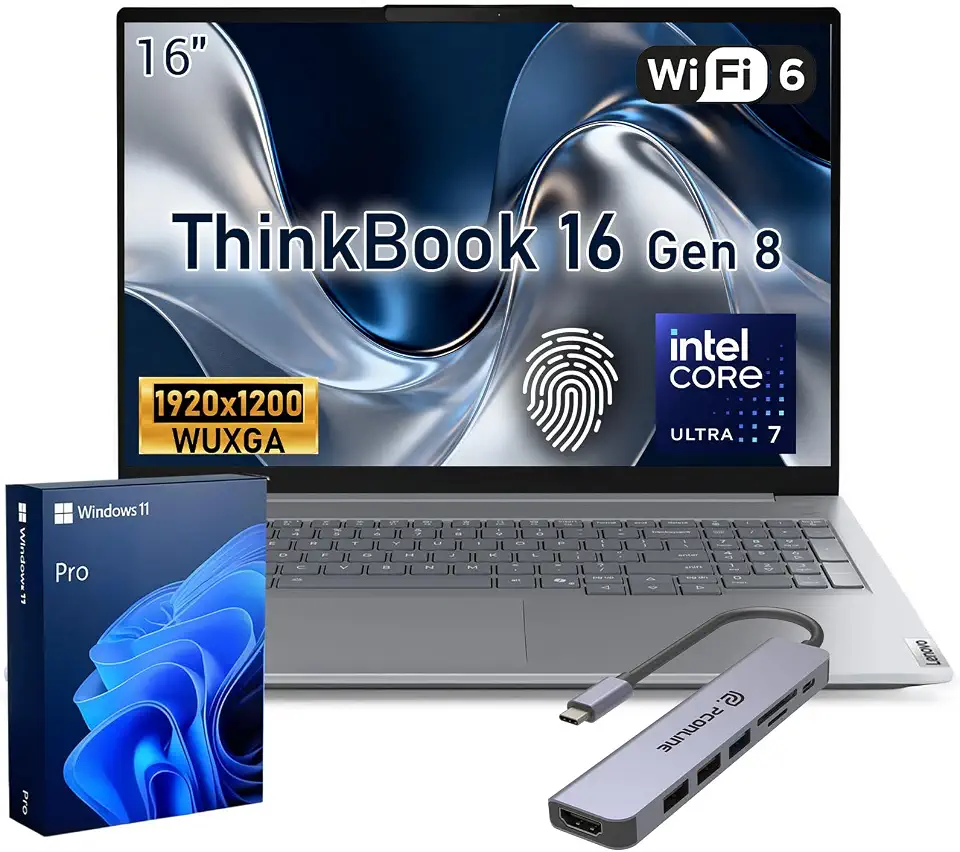 Lenovo ThinkBook 16 Gen 8 Intel Core Ultra 7 255H Business AI Laptop - B0HLCQT6FR