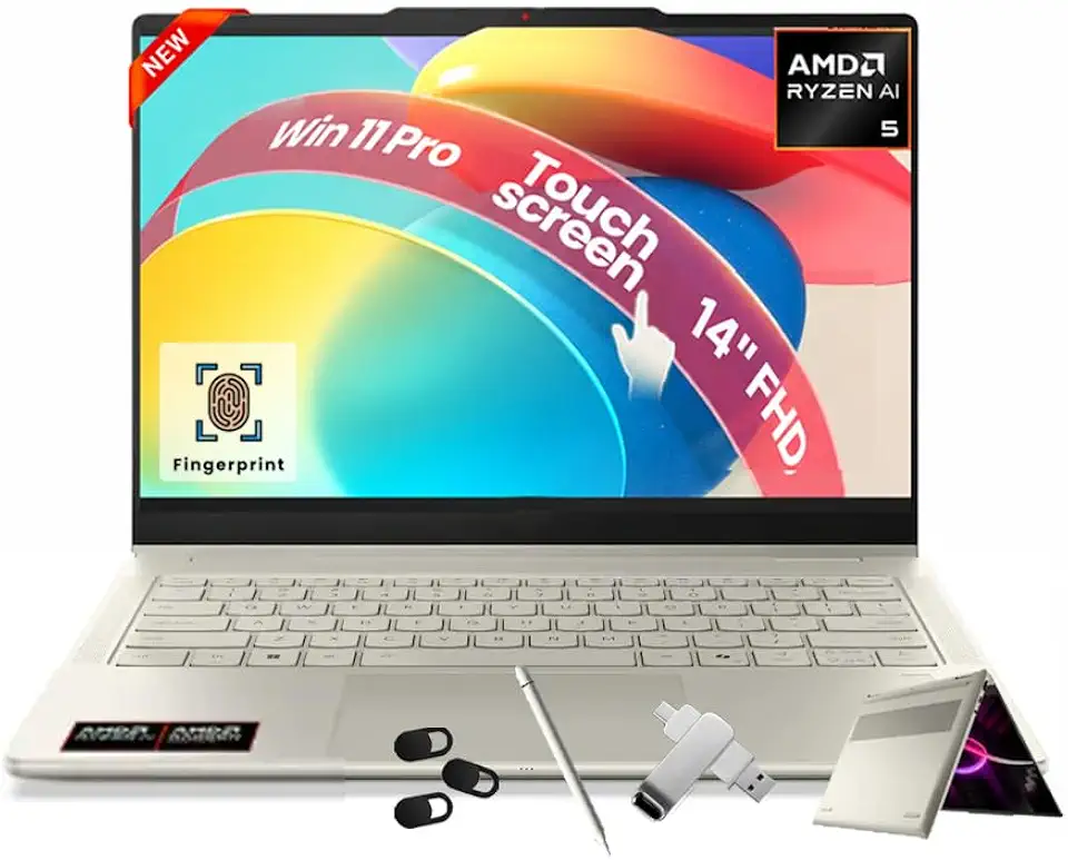 Lenovo Yoga 7a 2-in-1 Touchscreen Laptop, AMD Ryzen AI 5 430,16" WUXGA OLED - B0HKHS3321