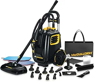 McCulloch MC1385 Canister Steam Cleaner, For Grout and Tile, 23 Accessories - B00G00BTEA