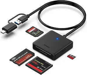 Memory Card Reader, BENFEI 4in1 USB 3.0 and USB-C to SD Micro SD MS CF - B08P517NW5