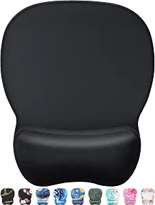 MROCO Ergonomic Mouse Pad with Gel Wrist Rest, 9.4 x 8.1 in, Black - B07DVCGX7G