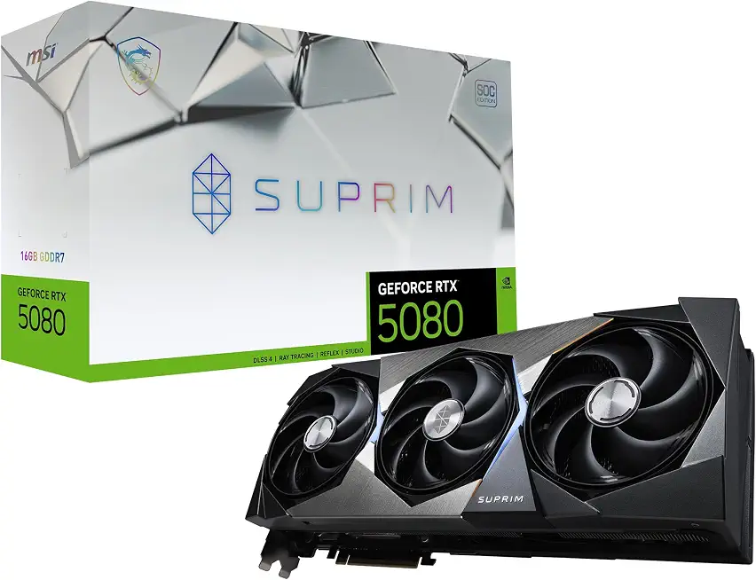 msi Gaming RTX 5080 16G SUPRIM SOC Graphics Card (16GB GDDR7, 256-bit, Extreme Performance: 2760 - B0DSXJ5QF4