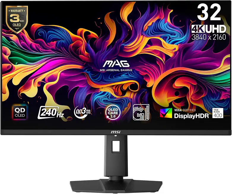 msi MAG 321UPX QD-OLED, 32" 4K UHD Quantum Dot OLED Gaming Monitor, 3840 x 2160, - B0CWPWRFGX